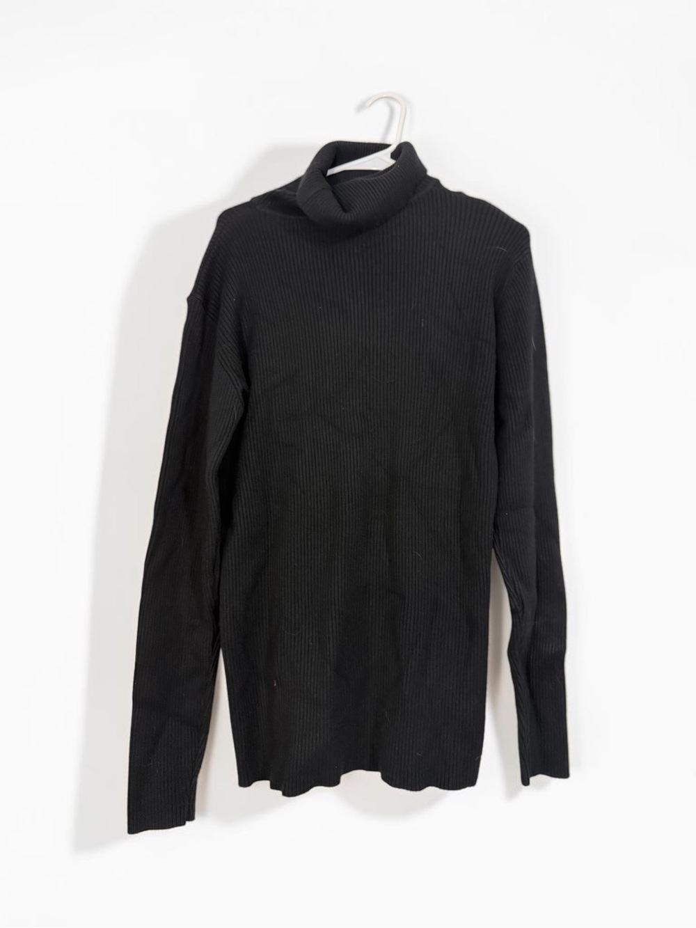 Black Turtleneck Ribbed Sweater